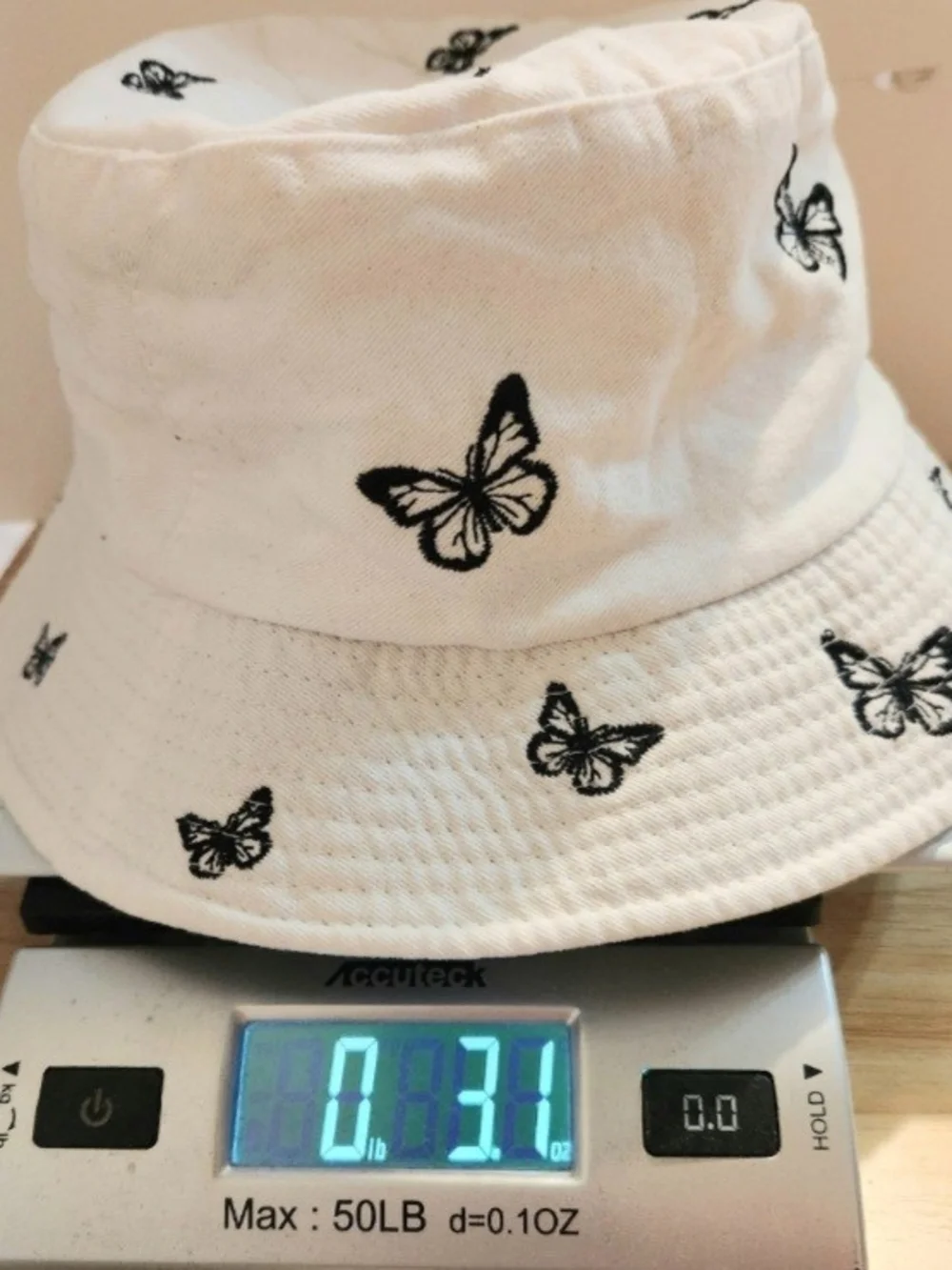 🩷White Butterfly Print Girl's Reversible Bucket Hat Size: OS